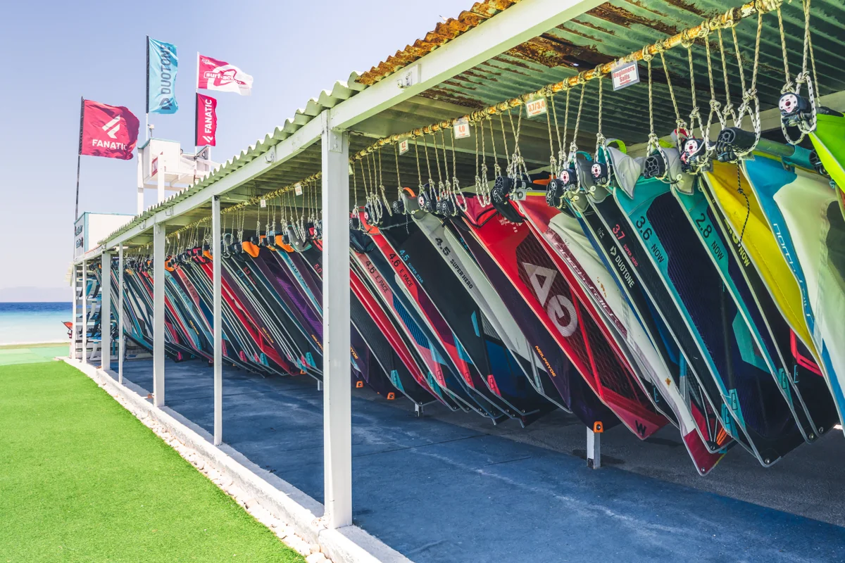 Windsurf sails stored and ready at Procenter